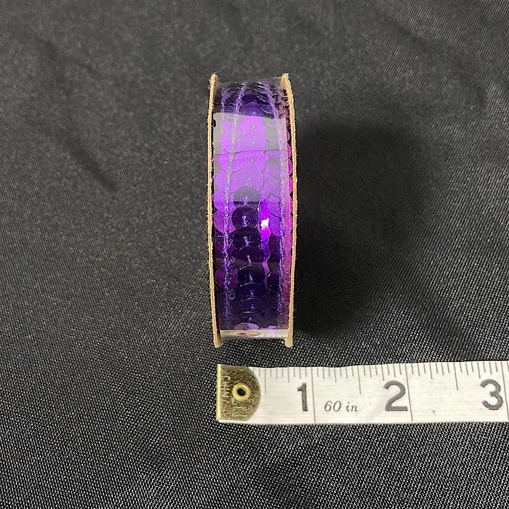 💫 Crafter’s Square Purple Sequin Ribbon 0.25” x 144”